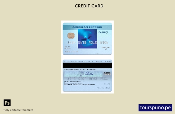 listo para imprimir plantilla de tarjeta diaria en efectivo azul amex del banco 